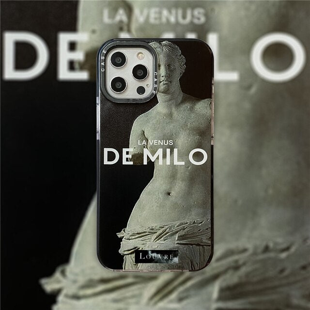 iPhone Case for iPhone 13 Pro Max 12 11 XS XR 7 8 Plus Art sculpture Soft Cover